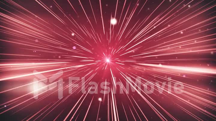 Colorful Space Travel Through Stars Trails. Beautiful Abstract Hyperspace Jump. Digital Design Concept. Seamlees Loop 3d Animation of Glowing Lines 4k UHD 3840x2160.