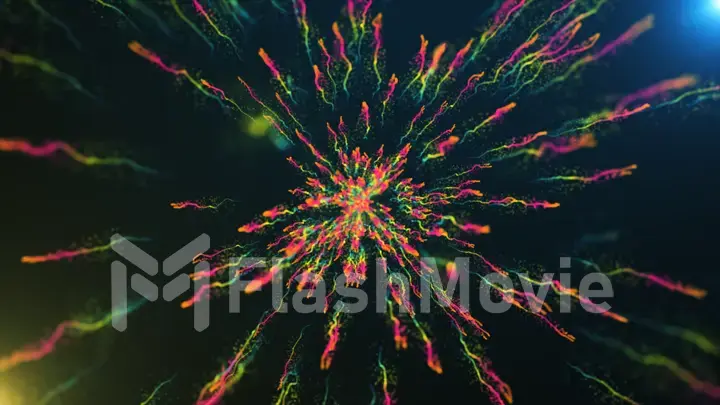 3d illustration of color powder explosion on black background