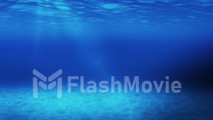 Tranquil blue underwater scene with copy space