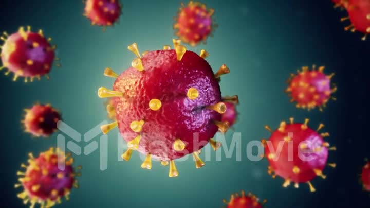 Realistic red virus cells