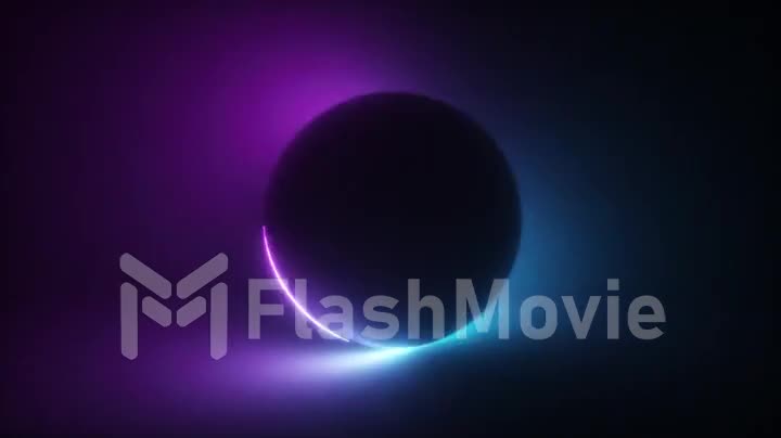 Abstract colorful glowing neon light sphere