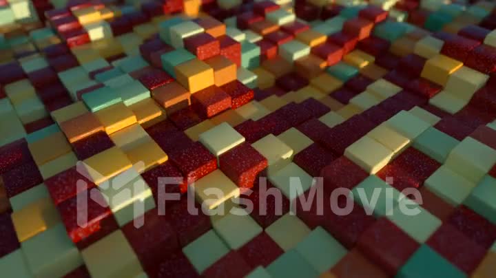 Abstract background of stone colorful cubes