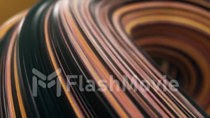 Abstract 3d animation, rotating twisted shape, motion background design,