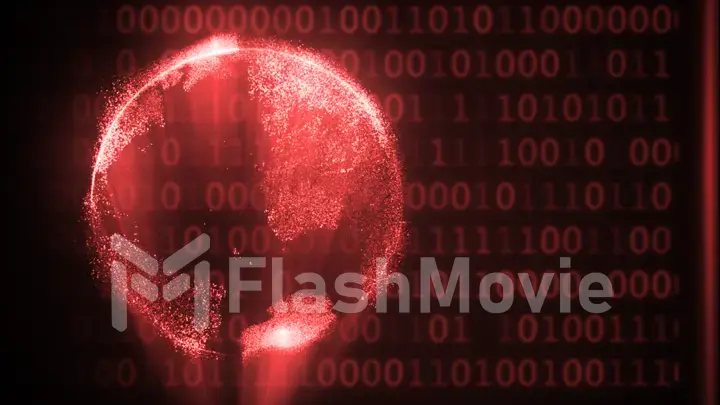 Digital red world on abstract background 3d illustration