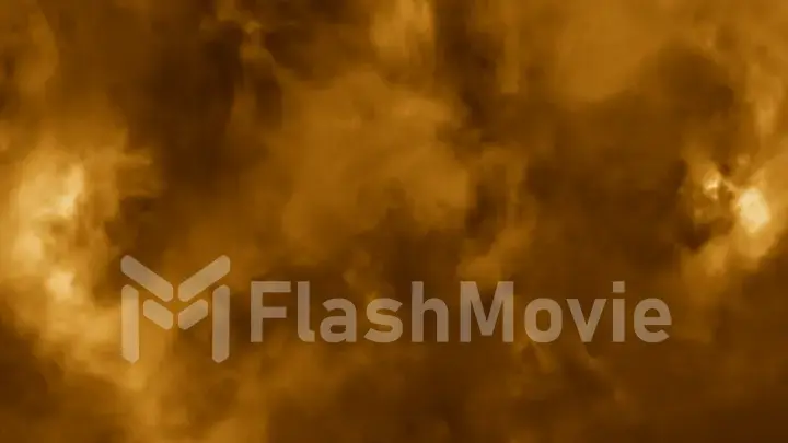 Flying through stormy clouds lit with lightning bolt flash 3d illustration