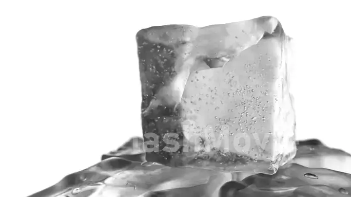 Ice cubes on a white isolated background with depth of field. 3d illustration