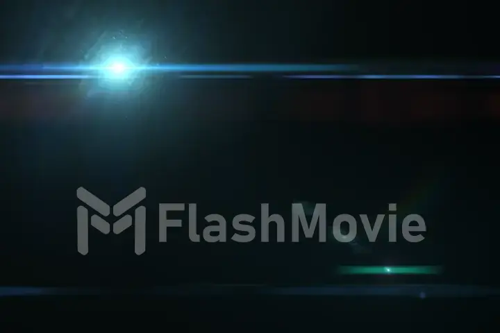 digital lens flare in black bacground horizontal frame