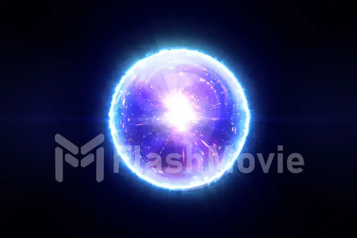 Abstract magic sphere with molecules of compounds 3d illustration