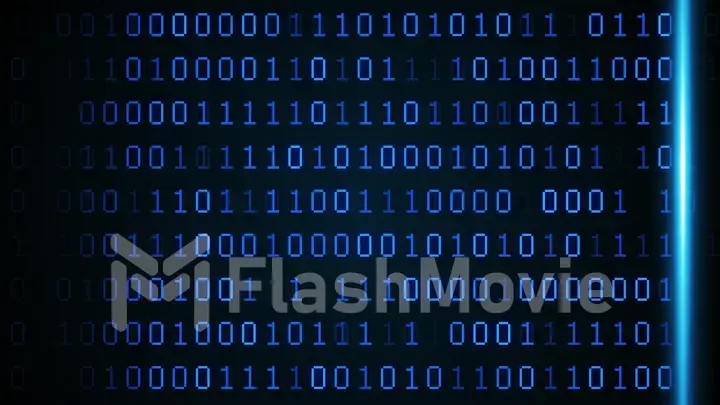 Abstract digital binary data scan 3d illustration