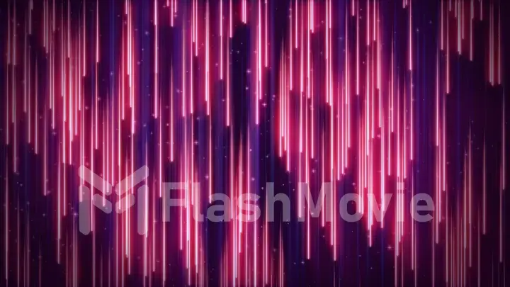 Red neon animated VJ background 3d illustration