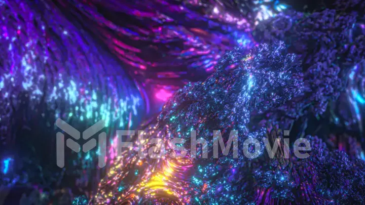 Abstract reflective neon ultraviolet surface.. Abstract 3d illustration for Night Party Posters, Banners or Advertisements.