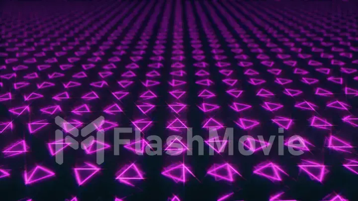 Abstract background of colorful symmetrically rotating triangles 3d illustration