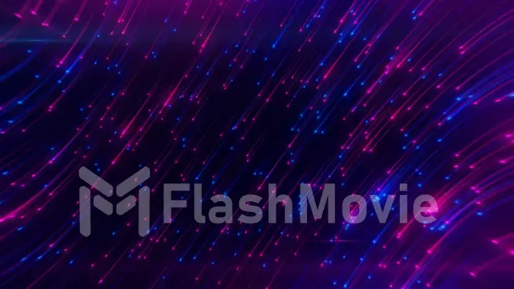 Abstract neon background from light lines swirling in space. 3d illustration