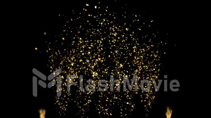 Golden Confetti Party Popper Explosions