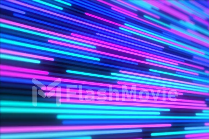 Abstract background of glowing neon red and orange lines 3d illustration