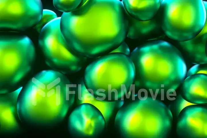 Abstract colorful squishy balls move and interact with each other with internal pressure trying to find a place for themselves. 3d illustration
