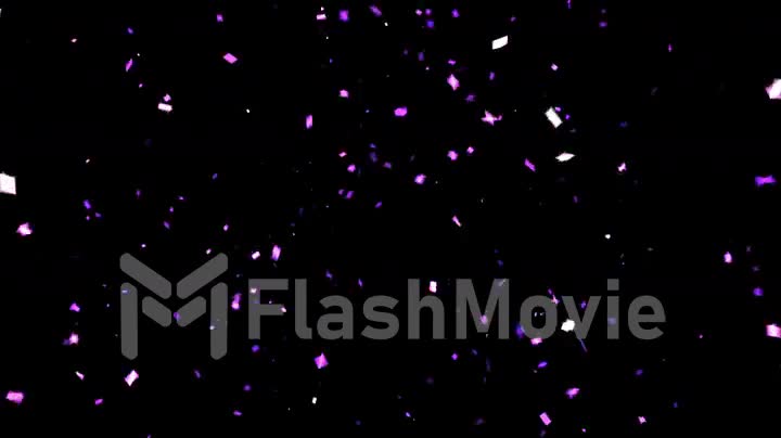 Purple Confetti Party Popper Explosions on a Black Backgrounds