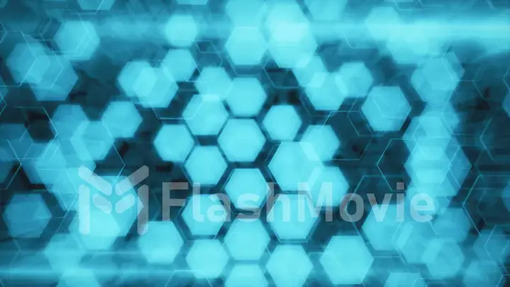 Abstract technological background of glowing hexagons. High-quality 3D illustration for financial, banking, web technologies or social background.