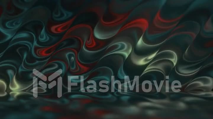 Abstract 3d render holographic oil surface background, foil wavy surface, wave and ripples, ultraviolet modern light, neon.