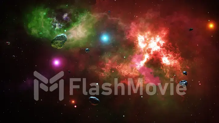 Universe filled with stars, nebula and galaxy