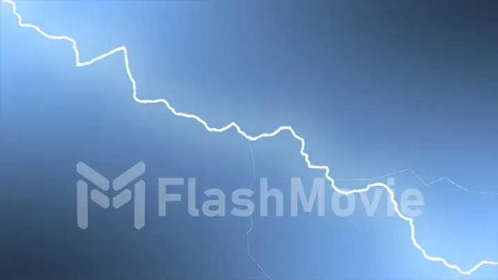 Bright glowing lightning on a dark background 3d illustration