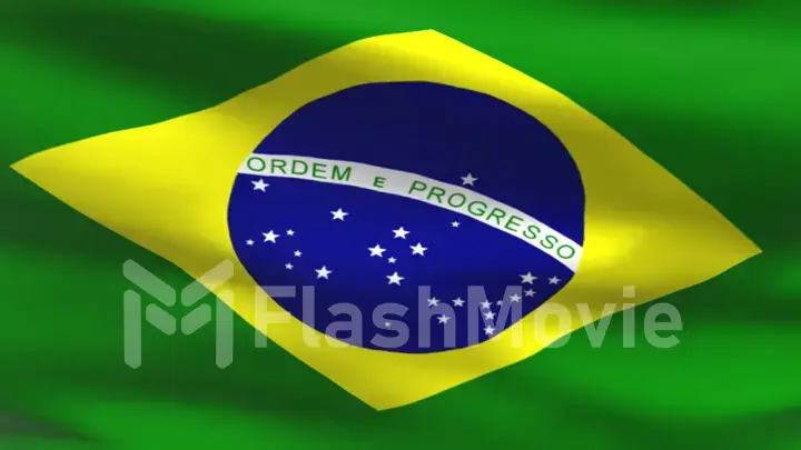 3d illustration of the Brazilian flag waves to the wind