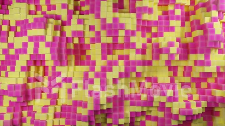 Abstract background of the movement of two-color cubes