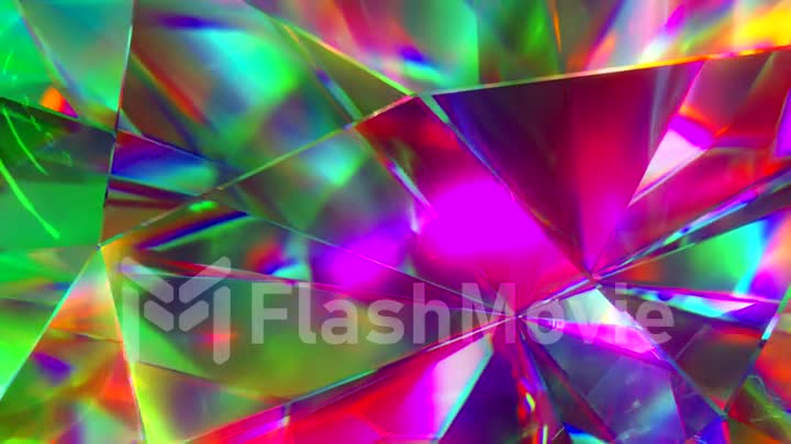 The light passes through the facets of a slowly rotating diamond