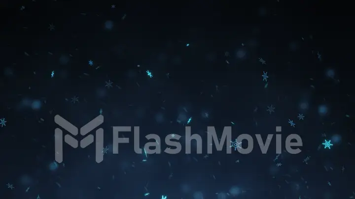 Falling snowflakes, magic snow background 3d illustration