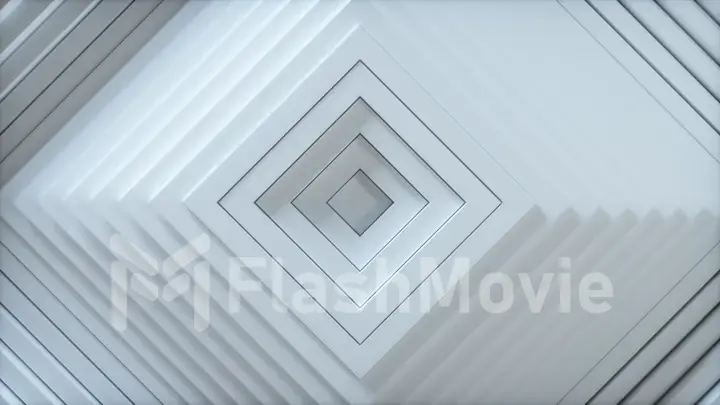 Abstract squares pattern with offset effect. Animation of white blank squares. Abstract background for business presentation. 3d illustration