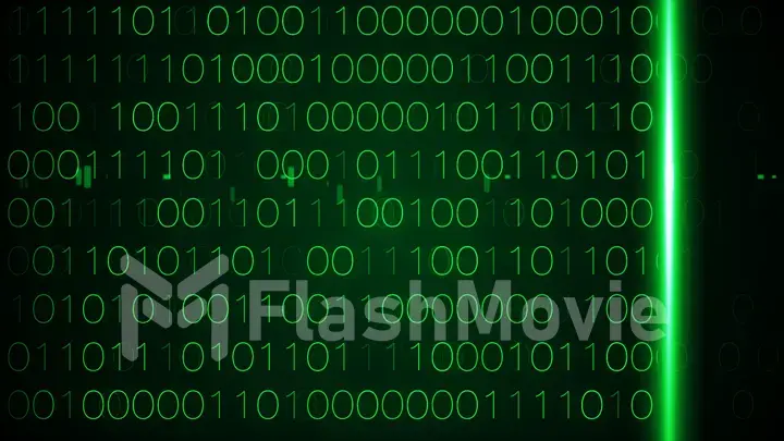 digital binary data scan background green interface