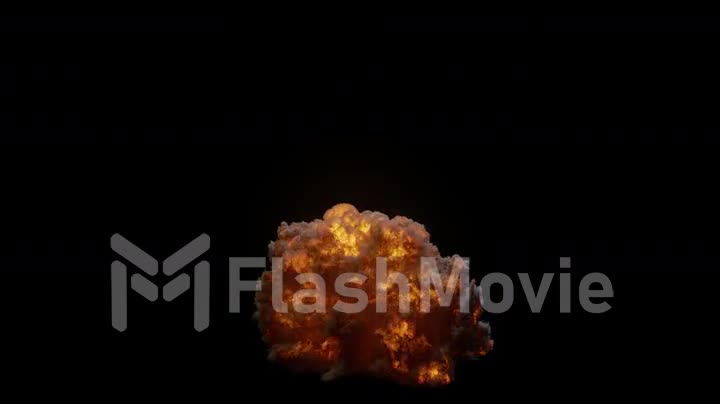 Highly realistic fire explosion with smoke