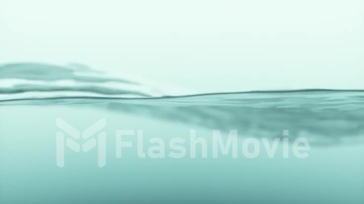 Beautiful water surface. Light blue color. Abstract background with animation waving of waterline. Seamless loop 3d render