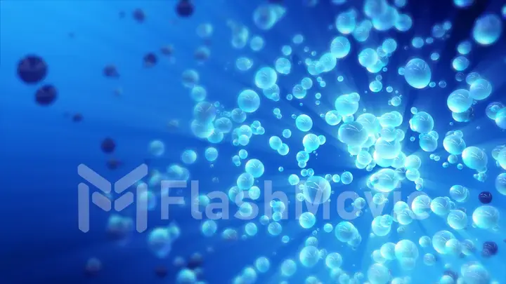 Blue Abstract Water Drops Background with copy space