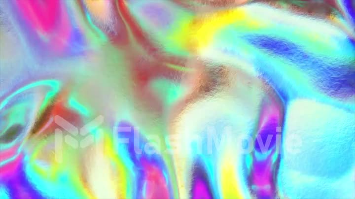 Surface of Liquid Soap with Changing Rainbow Holographic Colours. Macro. Seamless loop 3d render