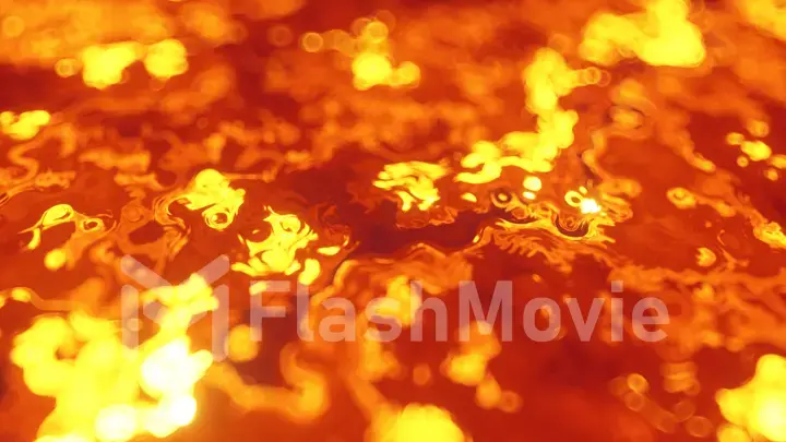 Abstract background of flowing glowing lava 3d illustration
