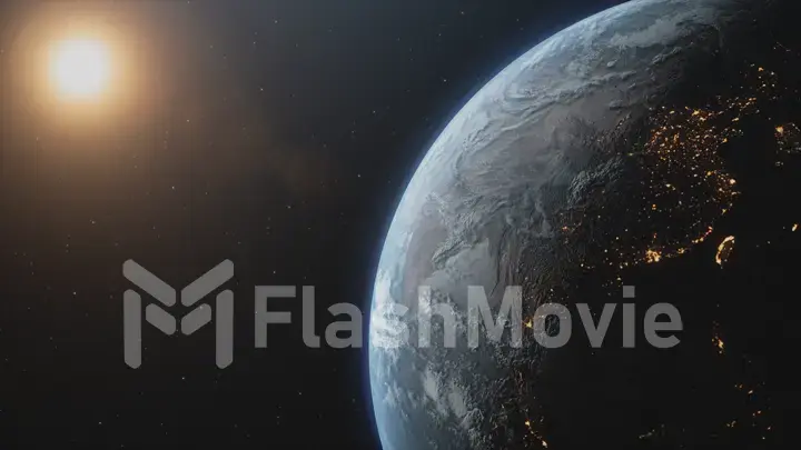 Ultra Realistic Earth from Space 3d illustration