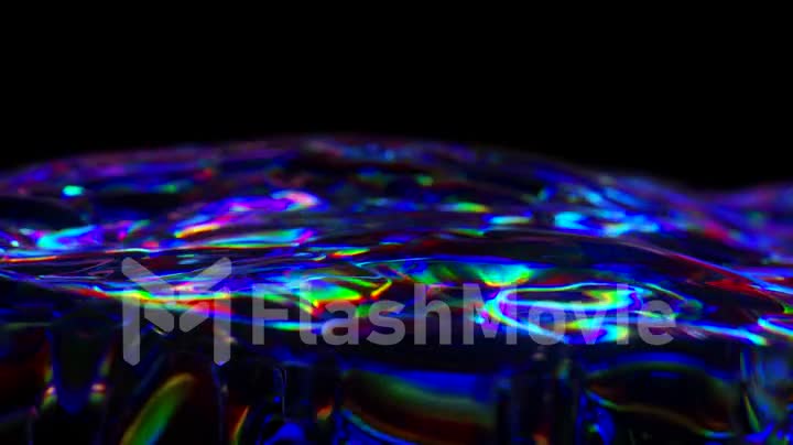 Water splash in slow motion on colorful background. Water splashing and waving seamless loop, Clean Water Fills The Screen. Liquid Surface Wave close up. Water splashes.