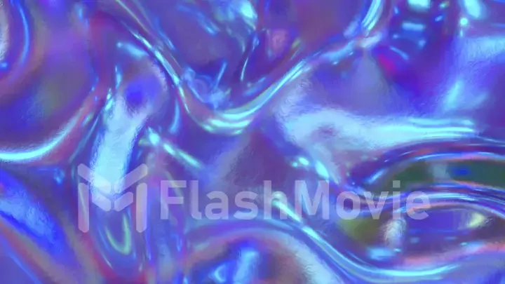 Abstract background. Pearlescent liquid surface. Blue purple color.Iridescent vibrant liquid background texture.