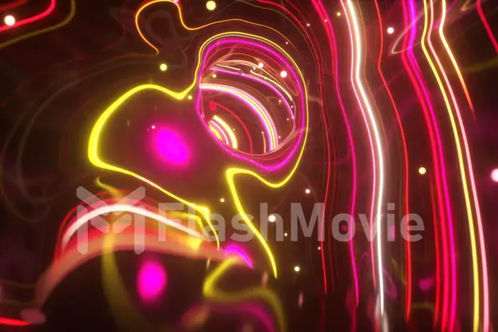 3d illustration, abstract topographic animation background, fluorescent ultraviolet light, glowing neon lines, move inside, red spectrum, modern colorful illumination