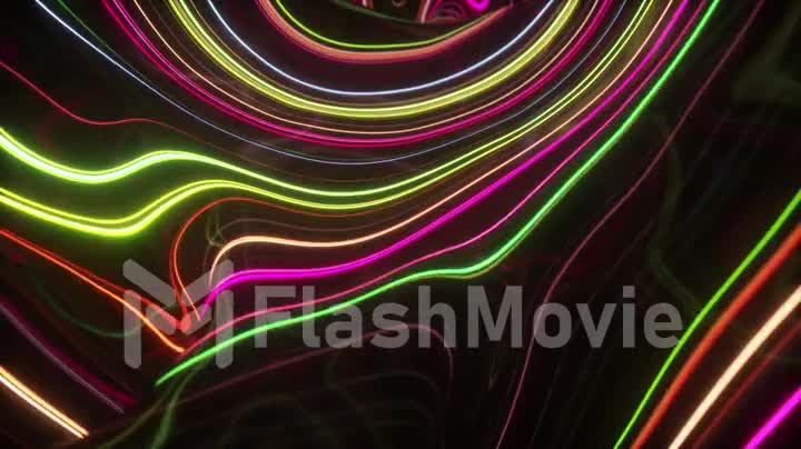 3d render, abstract topographic animation background, fluorescent ultraviolet light, glowing neon lines, move inside, red spectrum, modern colorful illumination