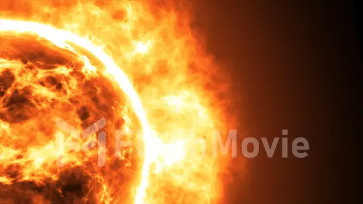 Sun surface with solar flares. Abstract scientific background