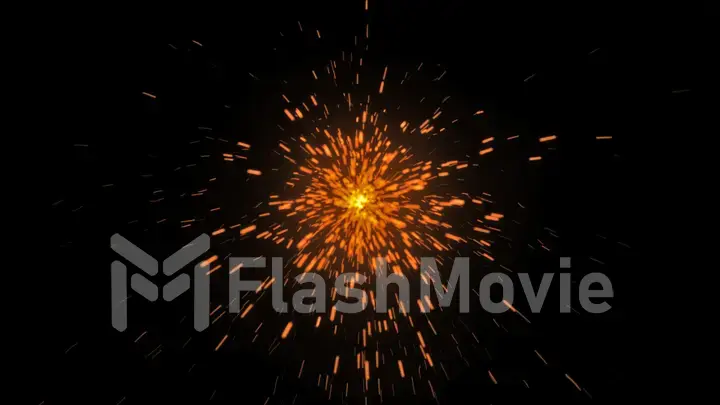 Fire sparklers on black background