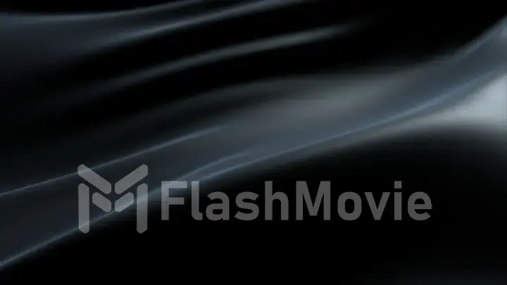 Black gradient liquid or fabric. Abstract fluid background animation. 3d illustration