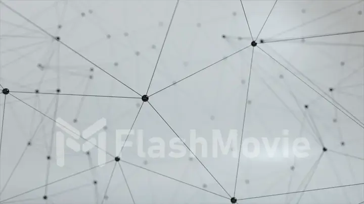 Network animation connected sphere on white background. 3d illustration