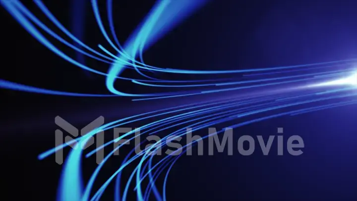 Abstract background with animation moving of lines for fiber optic network.