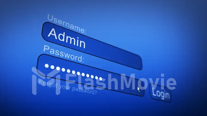 Login and password on computer blue screen