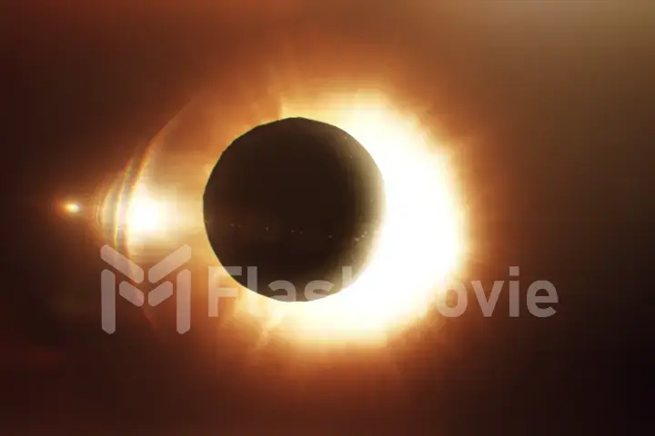 Solar eclipse in space, photorealistic illustration