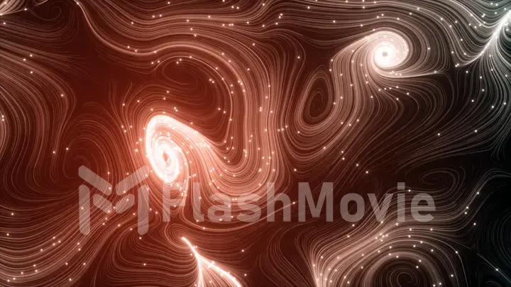 Abstract background of topographic map concept. Contour map. 3d illustration. Valleys and mountains. Geography concept. Wavy backdrop. Space surface. magic neon light curved swirl line