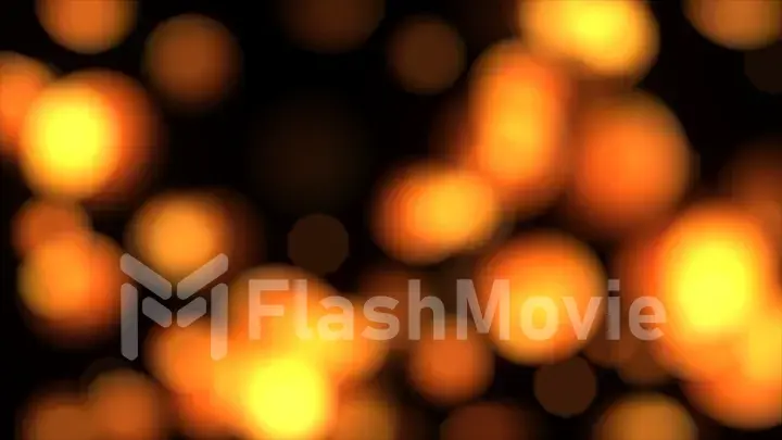 Abstract orange lights in defocus 3d illustration